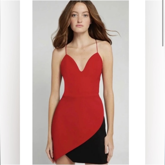 NEW ALICE + OLIVIA mini dress in red and black size 4 - Picture 3 of 7